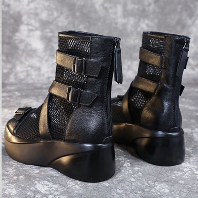 Comfort mesh platform sandals C0022