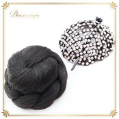 社交ダンス 小物 まとめ売り セット シニヨン 団子 つけ髪 つけ毛 ダンス パーティ 発表会 デモ 競技 黒 ブラック系 シニヨンカップ アクセサリー ダンス小物 オシャレ ヘア用品 高級感