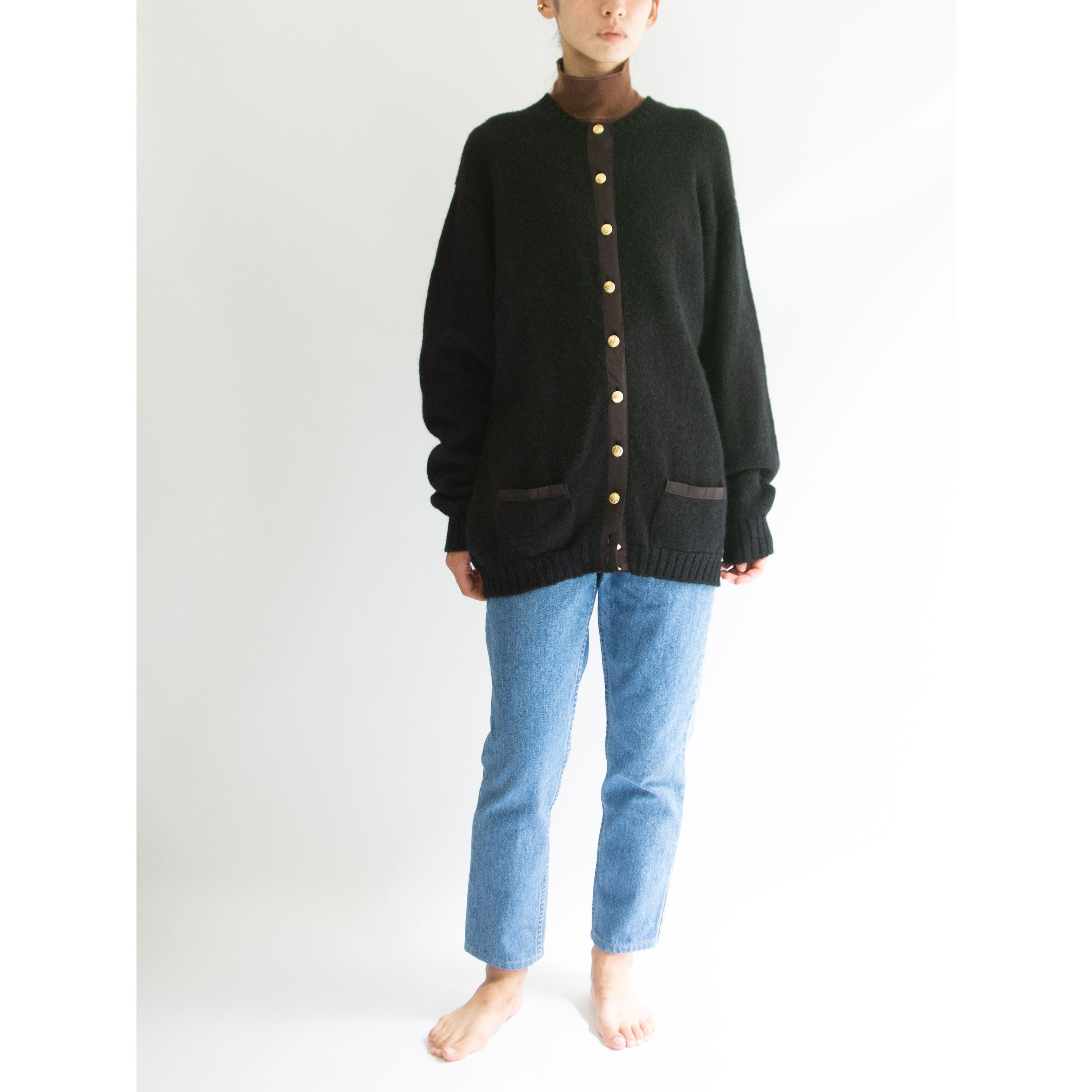 【Harrods】Made in Scotland 100% Pure Wool Knit Cardigan（ハロッズ スコットランド製ウールニットカーディガン セーター）