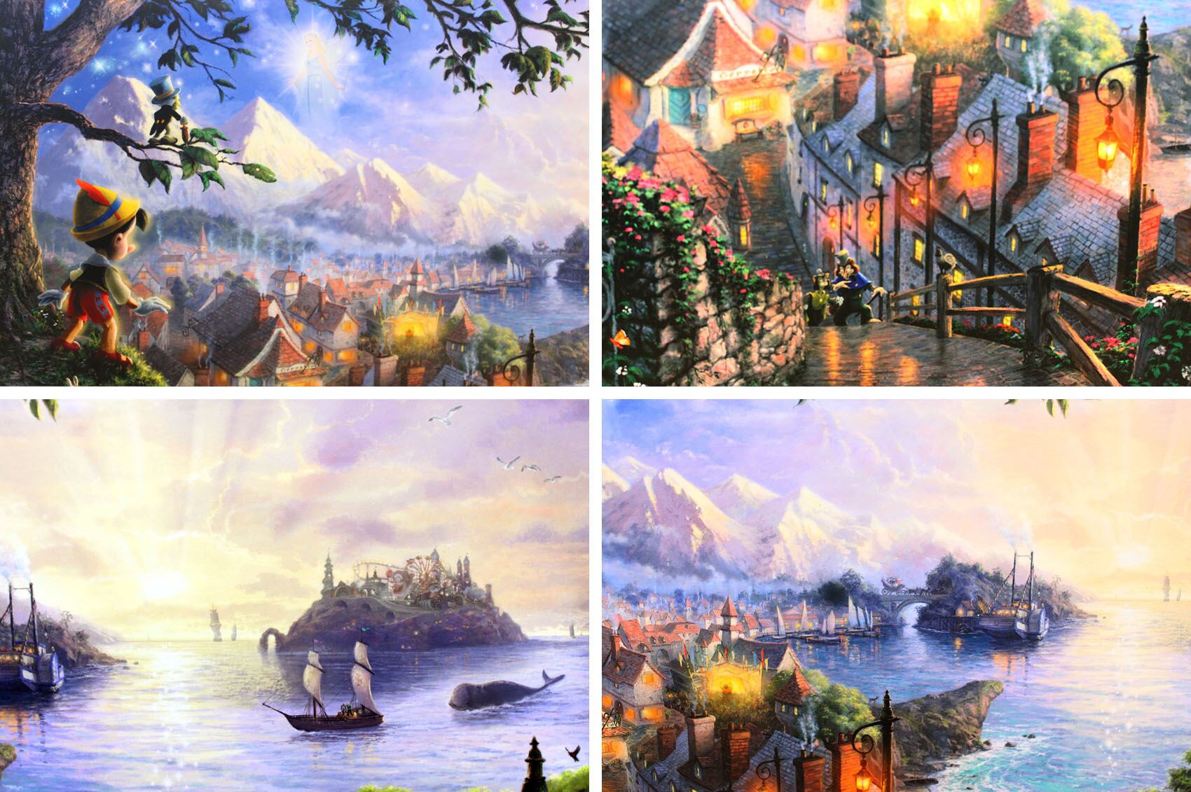 ディズニー絵画 トーマス キンケード ピノキオ/星に願いを ペーパー