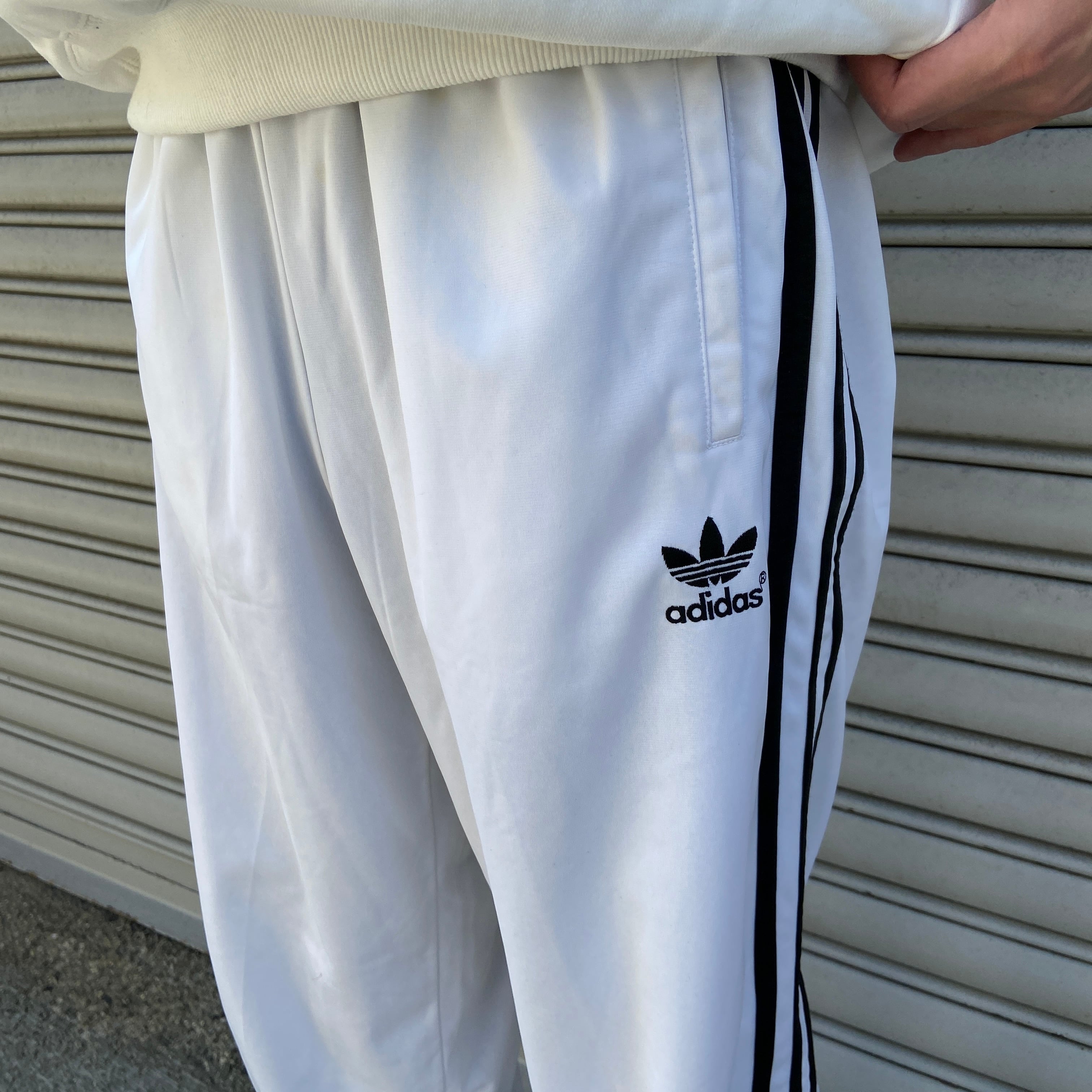 90ｓ ａｄｉｄａｓ ワンポイント トラックパンツ ヴォインテージ 白紺青 Ｍ