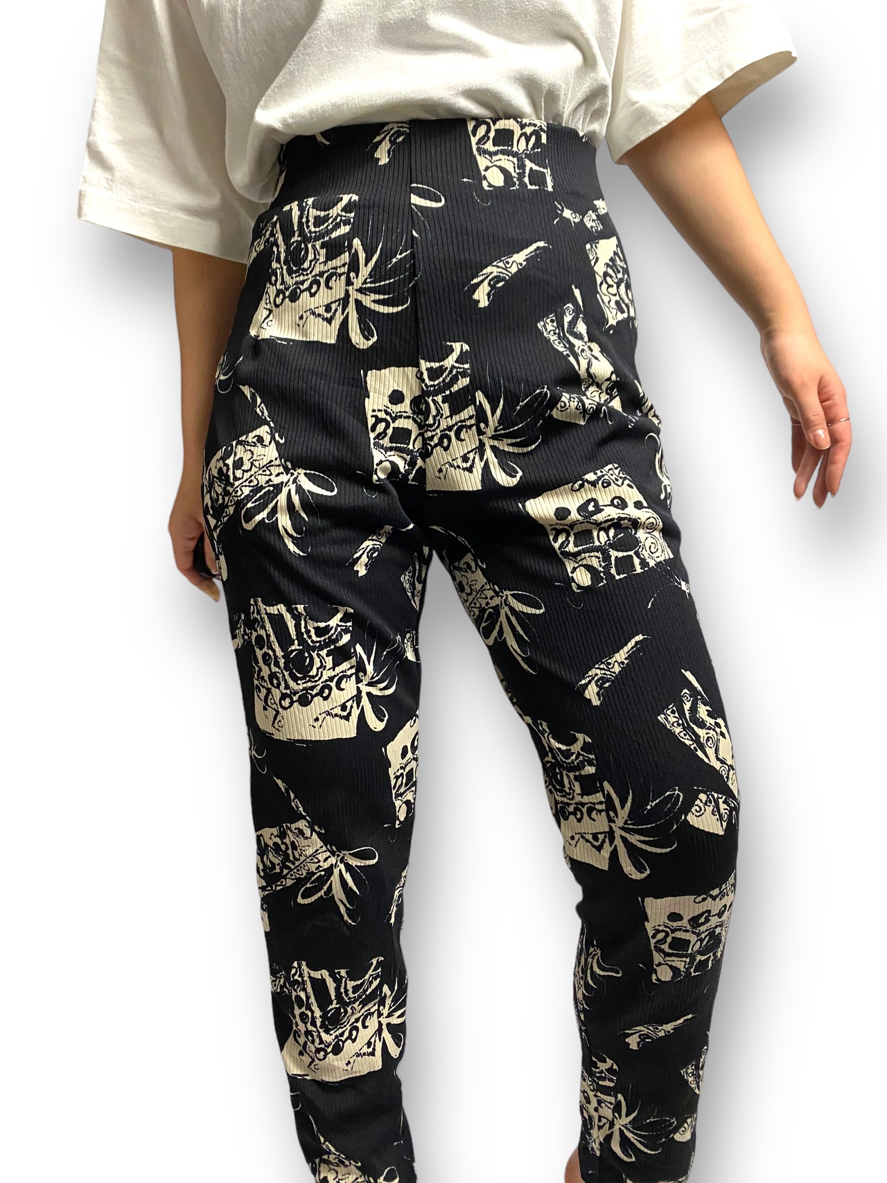 Pattern high rise pants