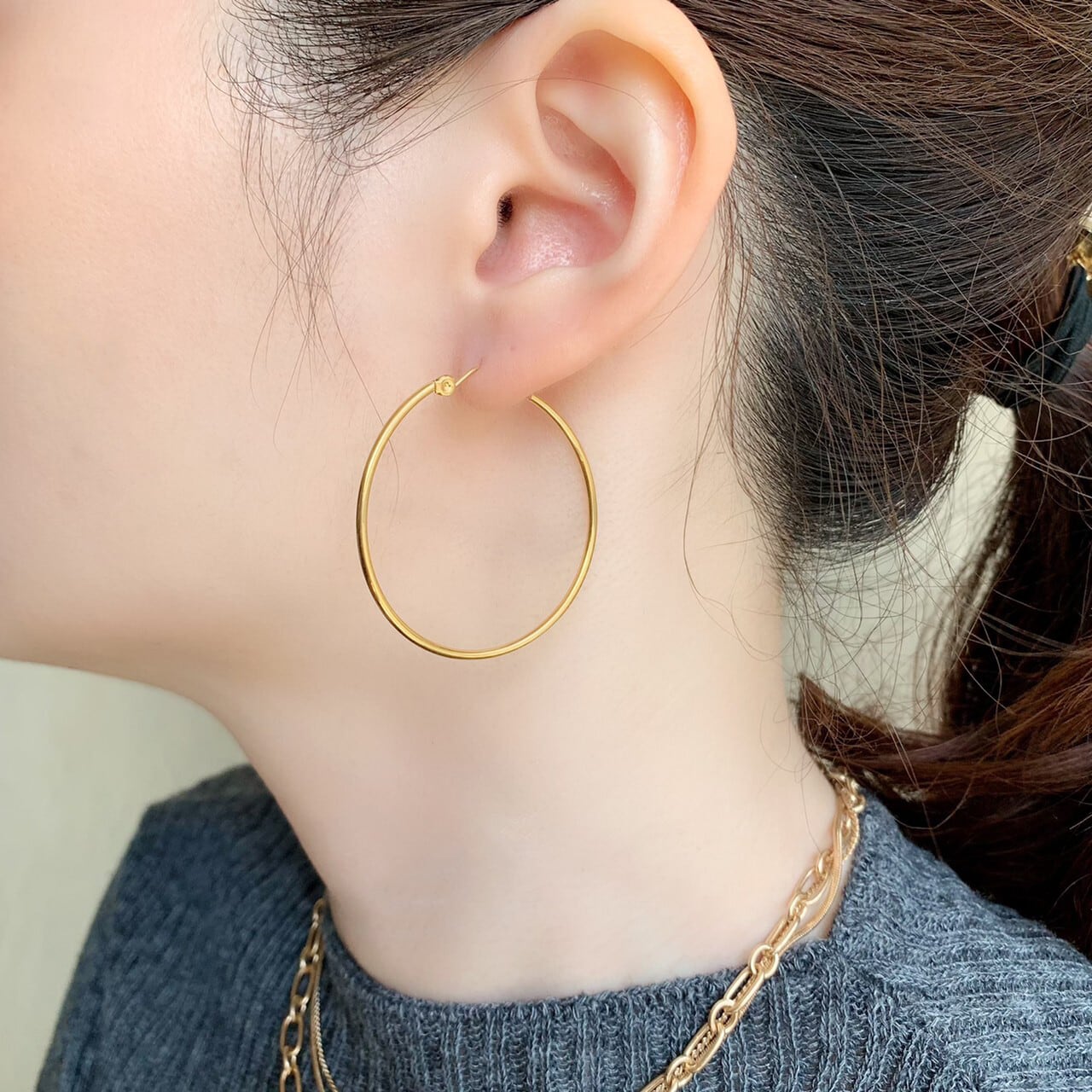 ［サージカルステンレス］40mm CIRCLE BIG PIERCE