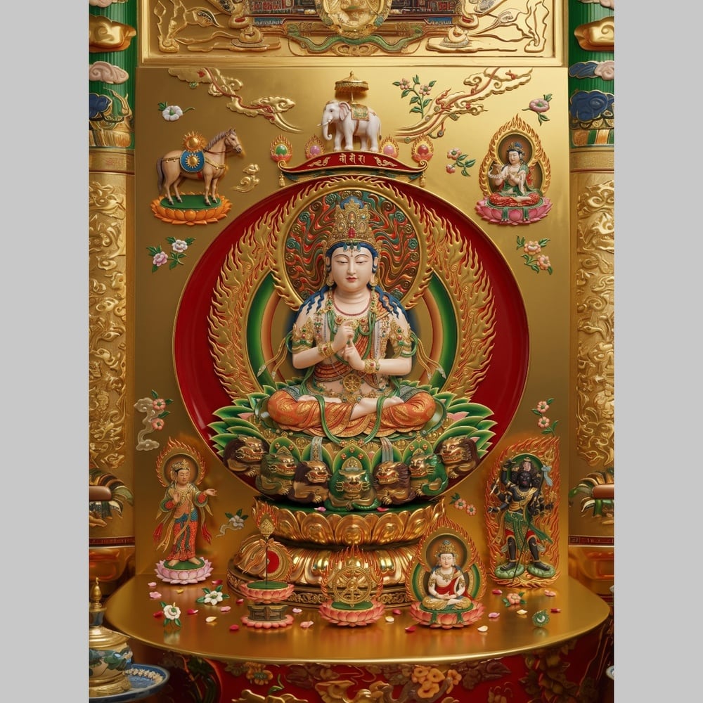 No.893【一字金輪曼荼羅】至高の智慧の光【リアル仏画】 | God Works