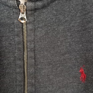 ポロラルフローレン　ジップアップ　スウェット　パーカー　トレーナー　裏起毛　刺繍