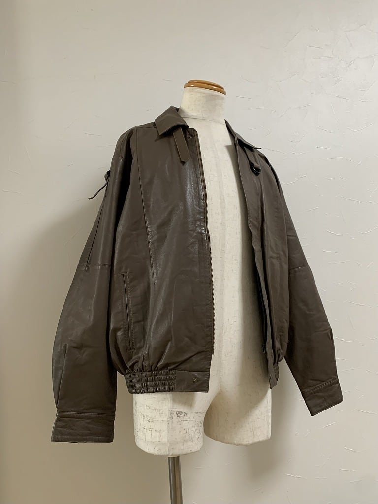 1980~90's Design Leather Zip-Up Jacket with Liner Vest