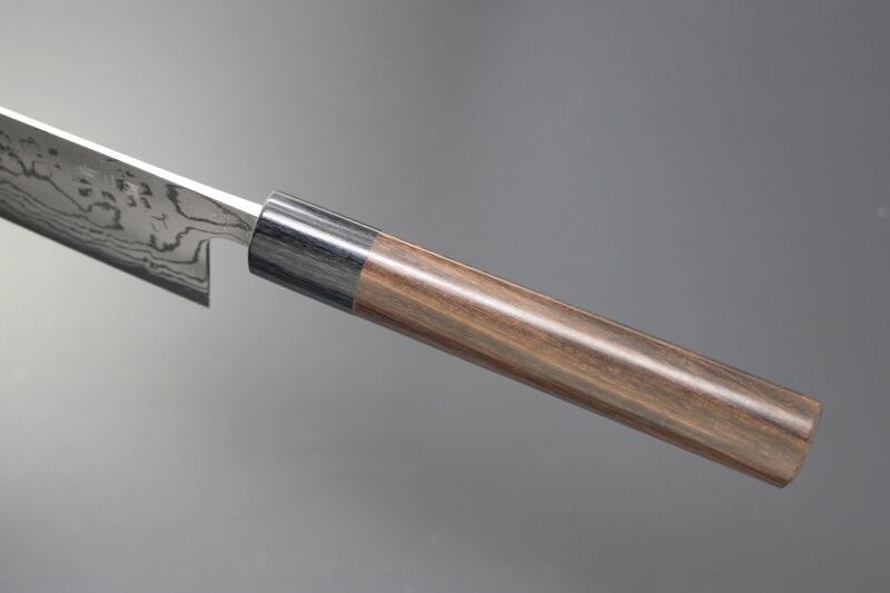 KC-461 兼常作 鍛造青紙2号ダマスカス くり型紫檀柄 牛刀210mm | 岐阜  