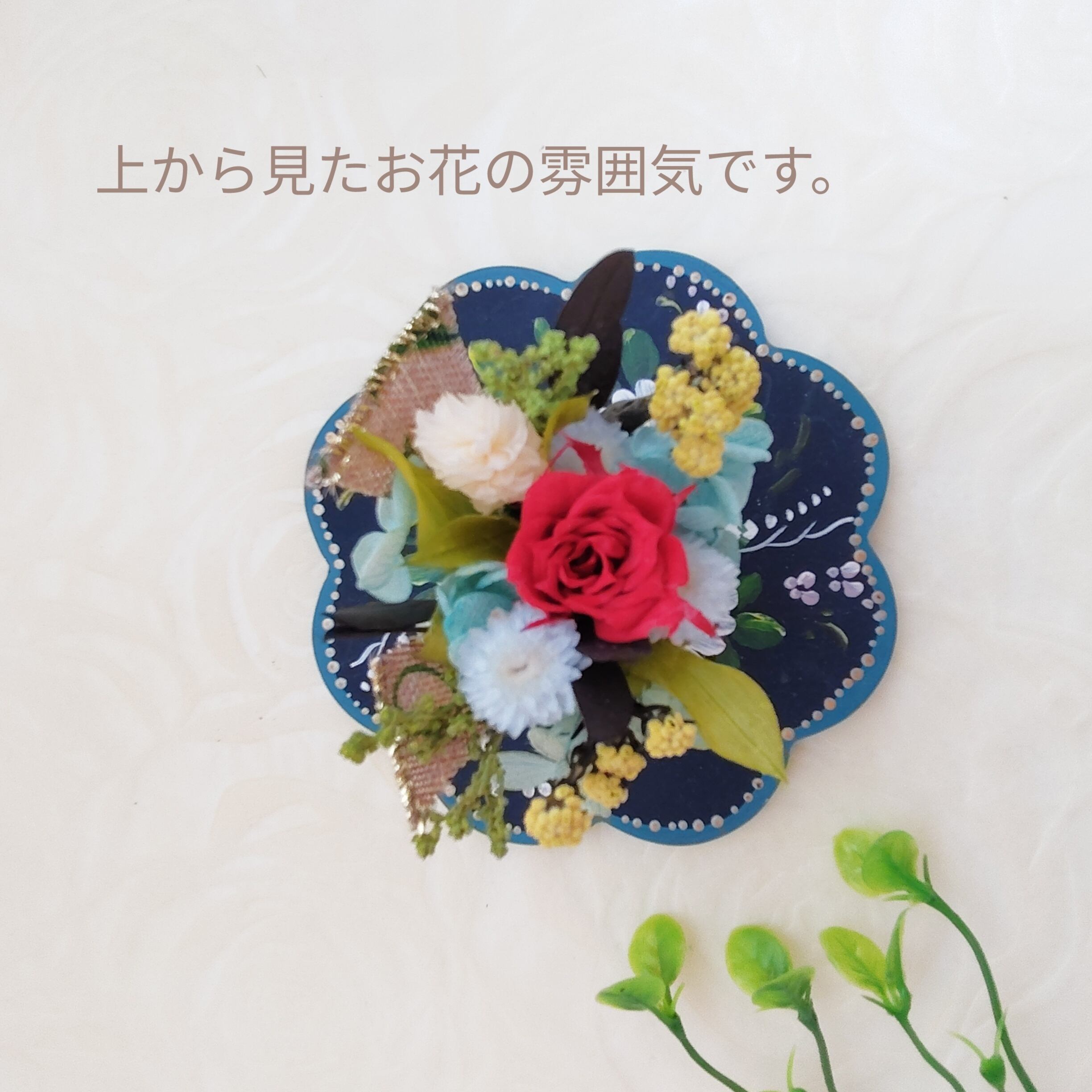 羊毛フェルト ネザーランドドワーフ ／プリザーブドフラワーの