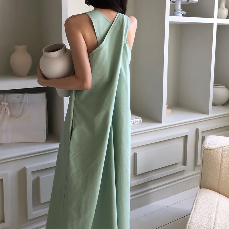 back cross sleeveless dress 502342
