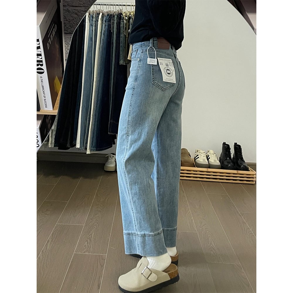 146cm〜 9分丈ストレートジーンズ
