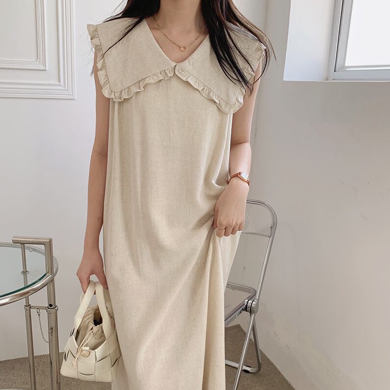 ビッグカラーナチュラルロングワンピース 100 Raycia