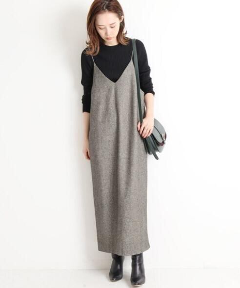 2022年春新作 ワンピース キャミワンピ Vネック 人気アイテム ロング丈ワンピ スタイリッシュ