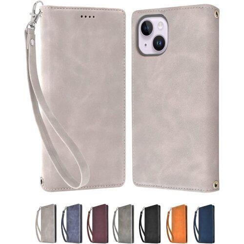 シズカウィル iPhone 14 用 ケース カバー 手帳型 アイファンデ2 グレー 1個入り 1507