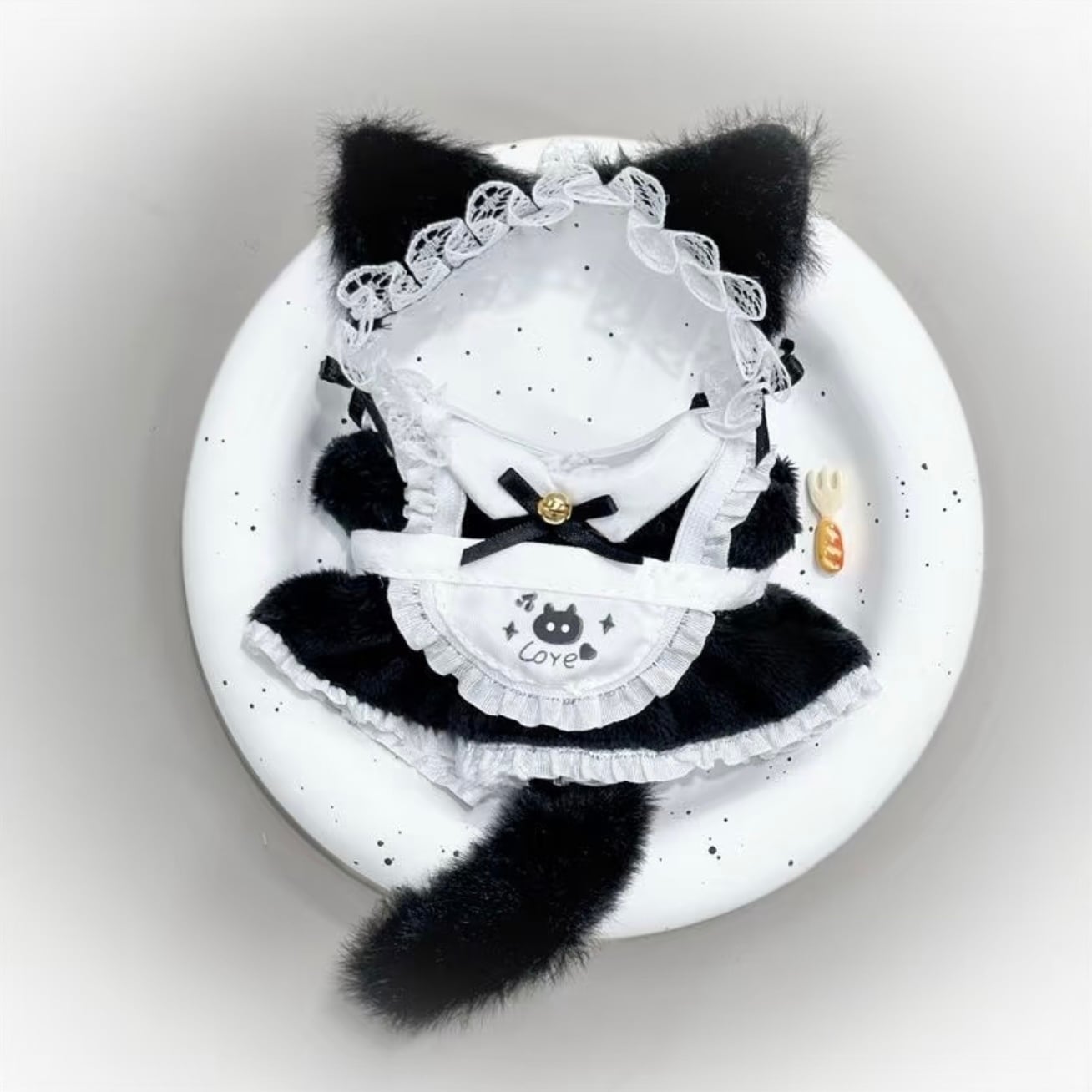 ✿10cm✿猫メイド服 ぬいぐるみ服4点セット labubu適用動物