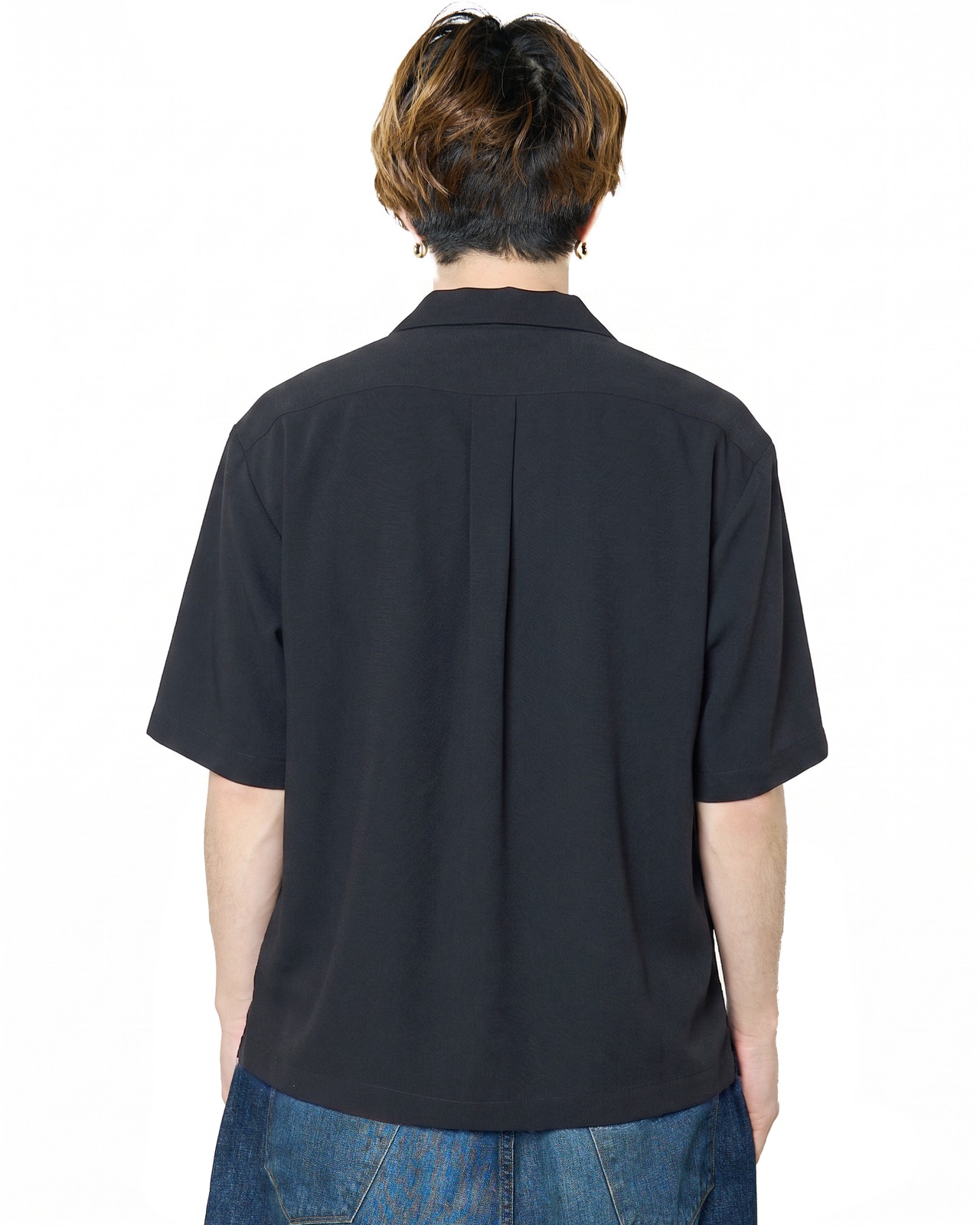 ROTOL "Fluid Open Collar Shirt 〔BLACK〕"