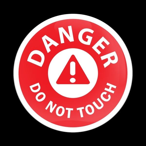 ゴーバッジ(ドーム)（CD0777 - DANGER DO NOT TOUCH） - 画像1