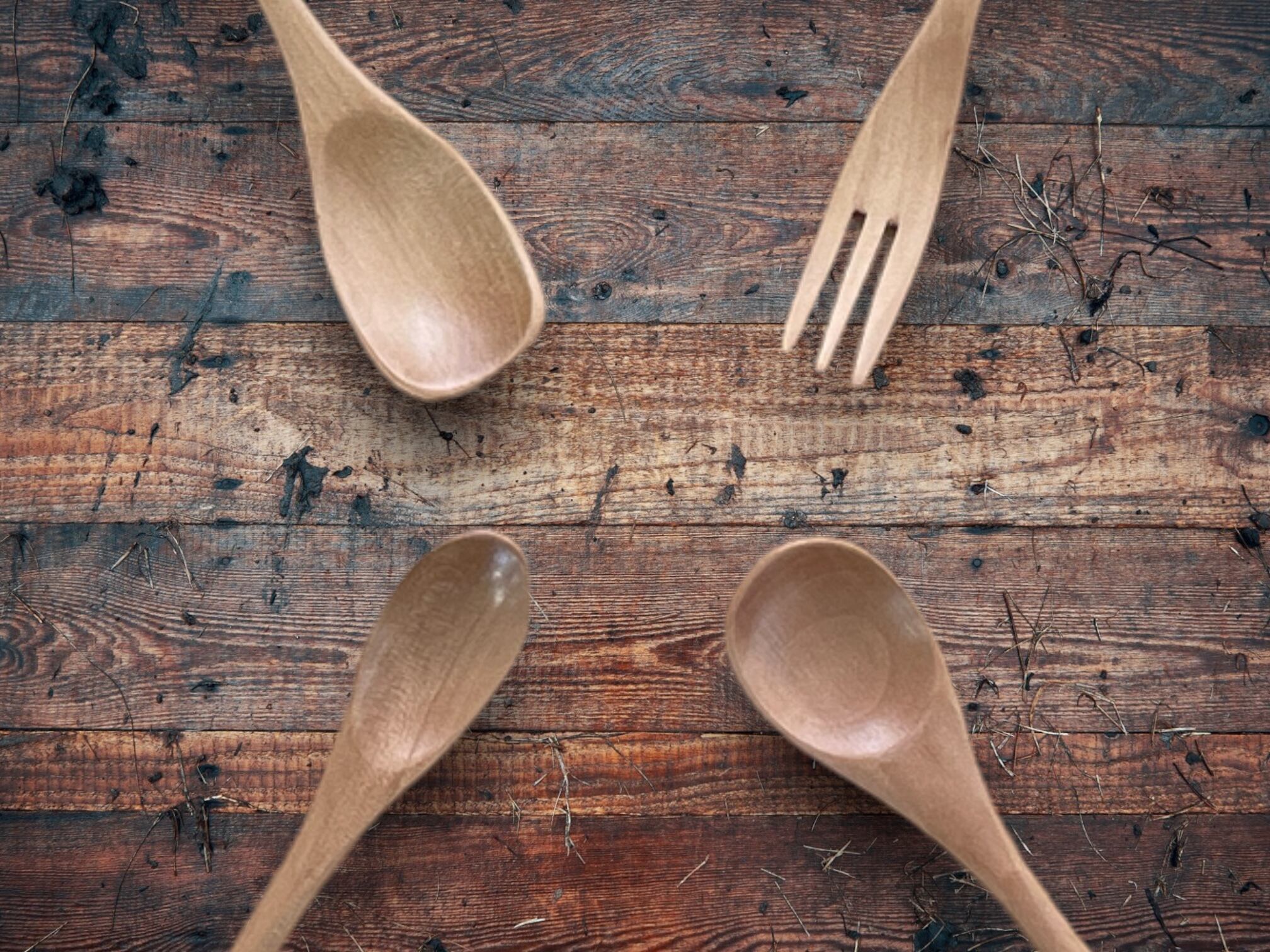 白木のティースプーン 送料無料