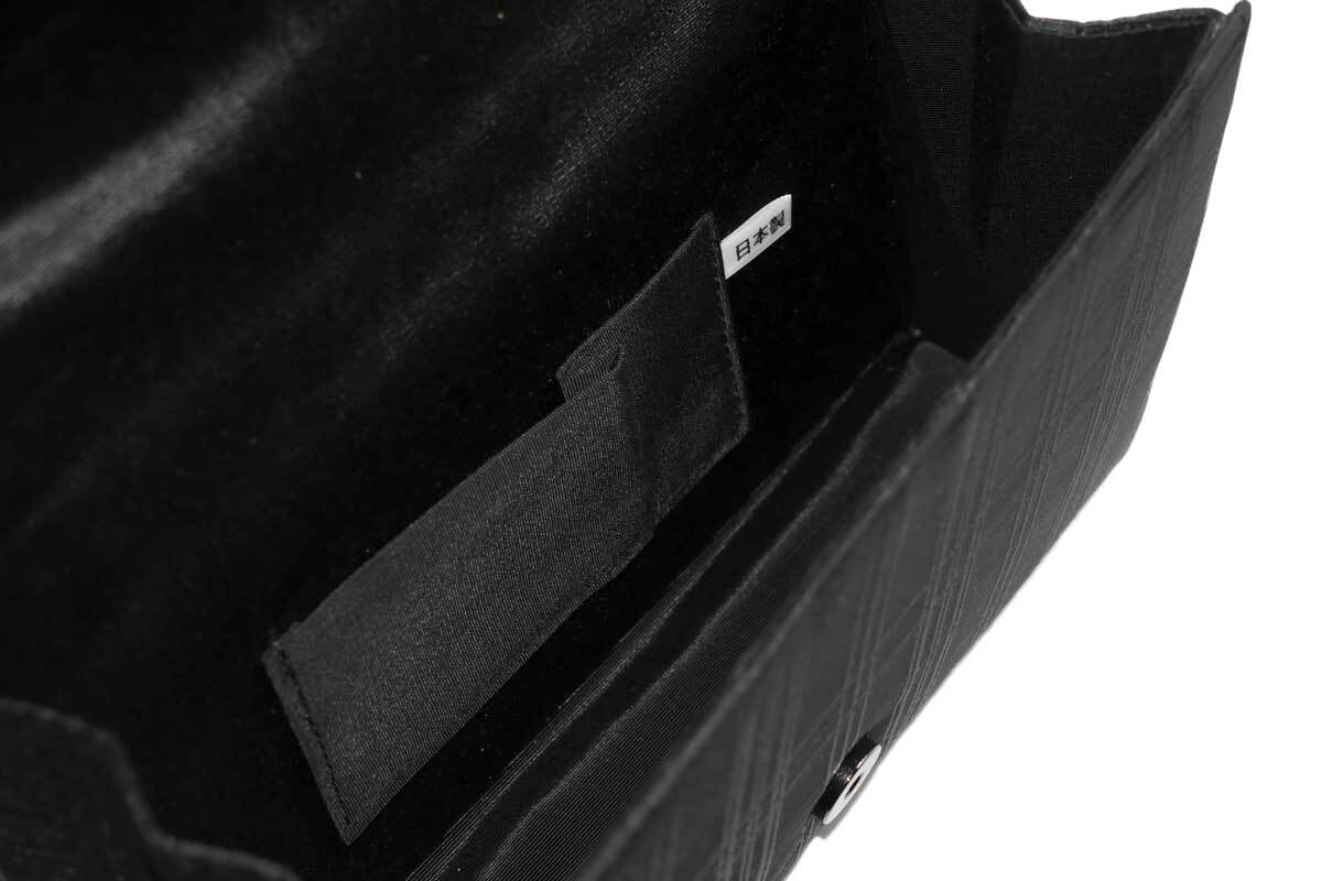 西陣織シルク・貼りフォーマルバッグ・慶弔両用・影格子・レディース