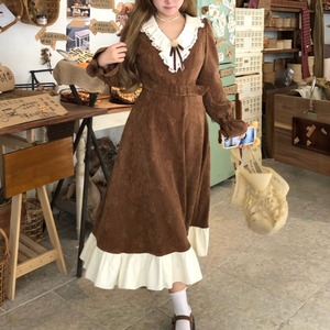 Retro Chenille Patchwork Maxi Dress(ME024)