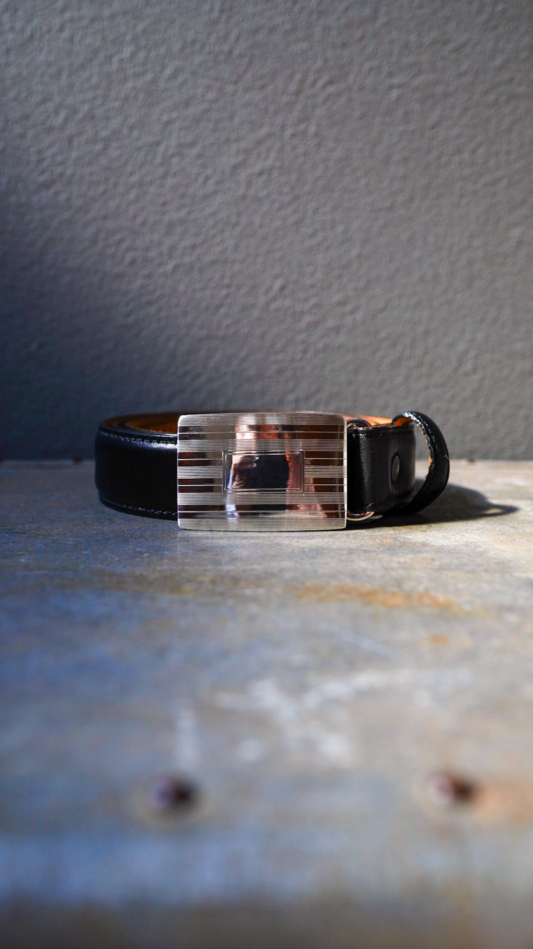 【VINTAGE】TIFFANY&Co. ティファニー エンジンターン スライド ベルト バックル《シルバー925 レザー 革 ヴィンテージ オールド メンズ》