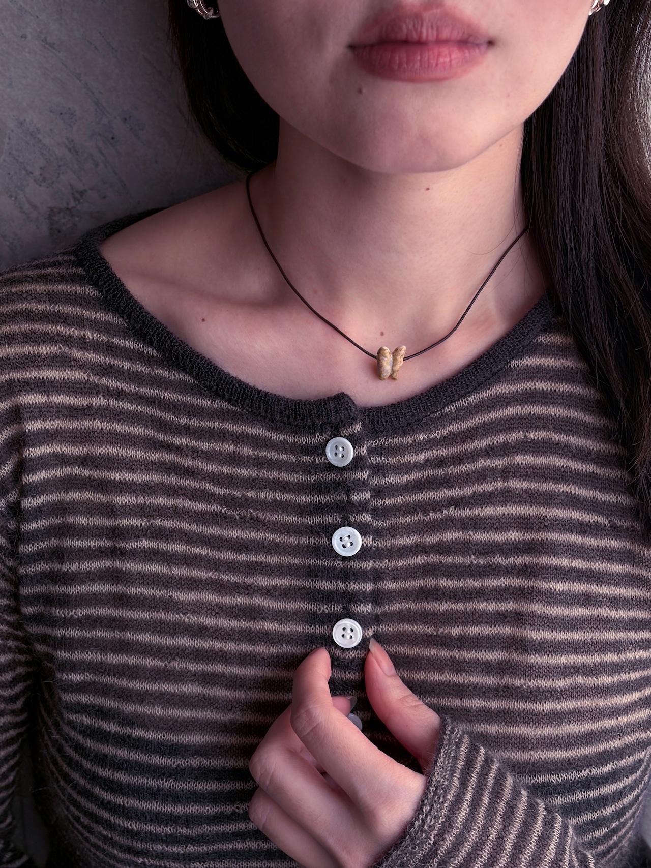 Noi × Bababa／ceramics charm necklace short