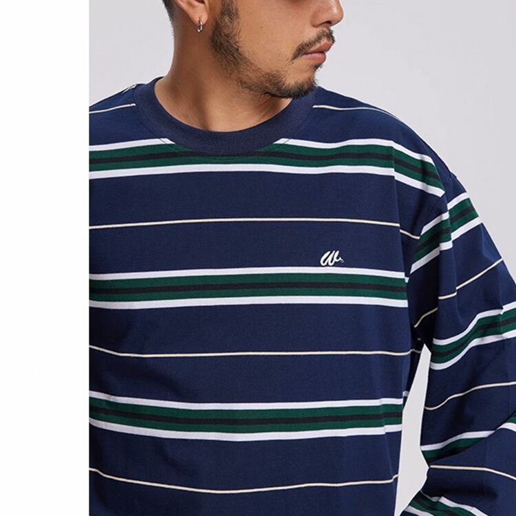 ★RETRO STRIPED BOTTLING SHIRT TOP　　　A0710