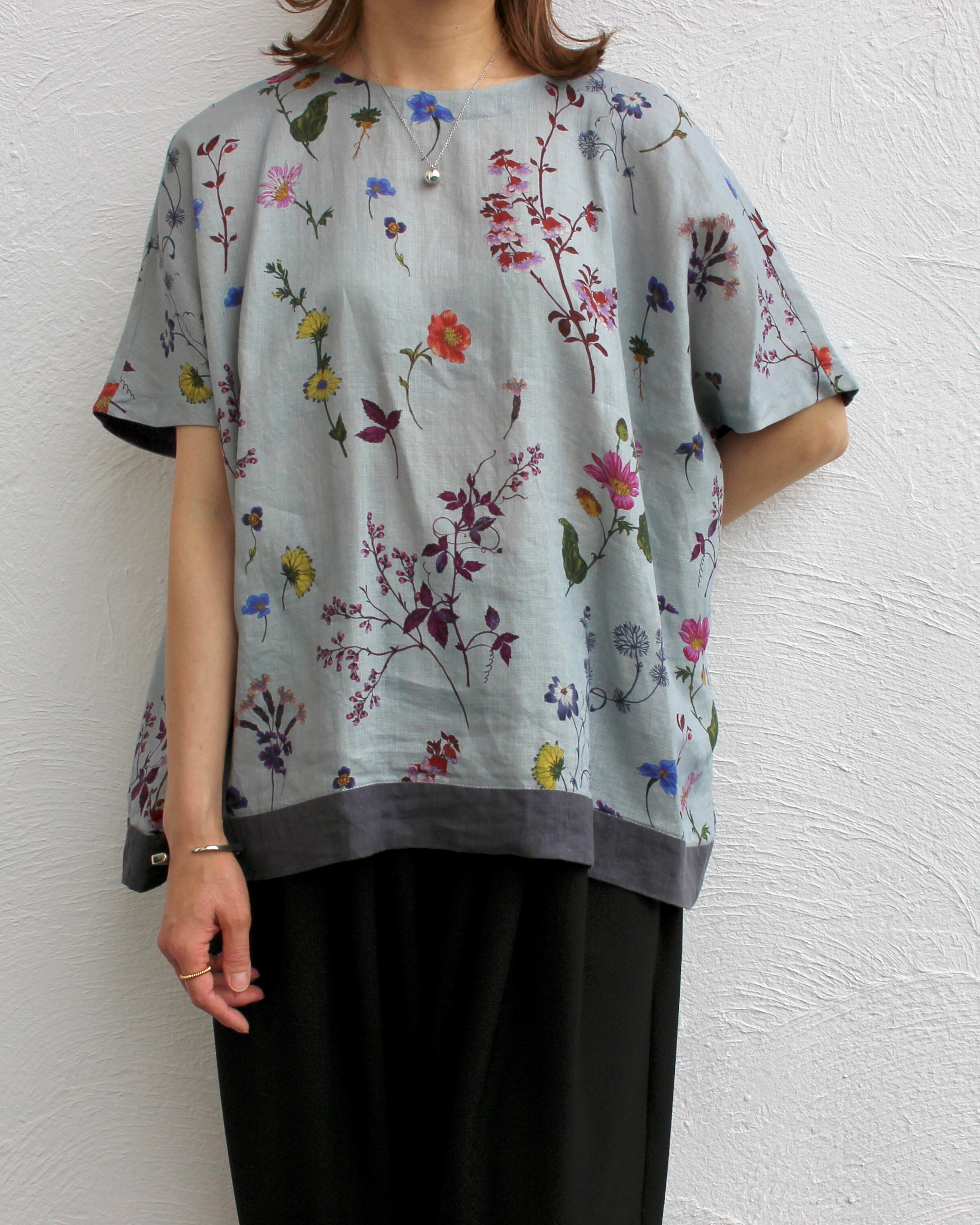 KEIHayamaPLUS/linen flower print blouse