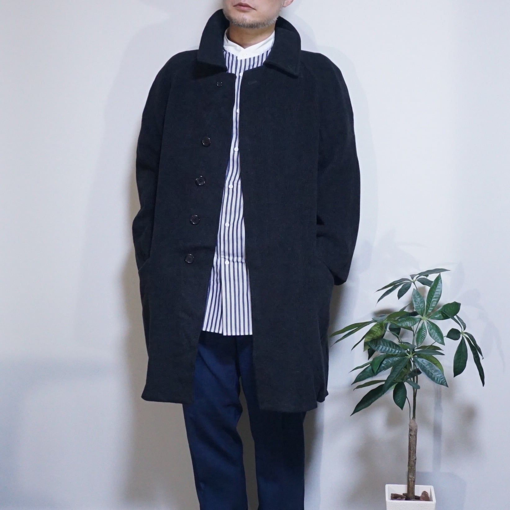 ユーロヴィンテージ1970-80年代スタンドカラーウールコート