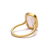 S925 SINGLE STONE MATT RING -ROSE QUARTZ- 02