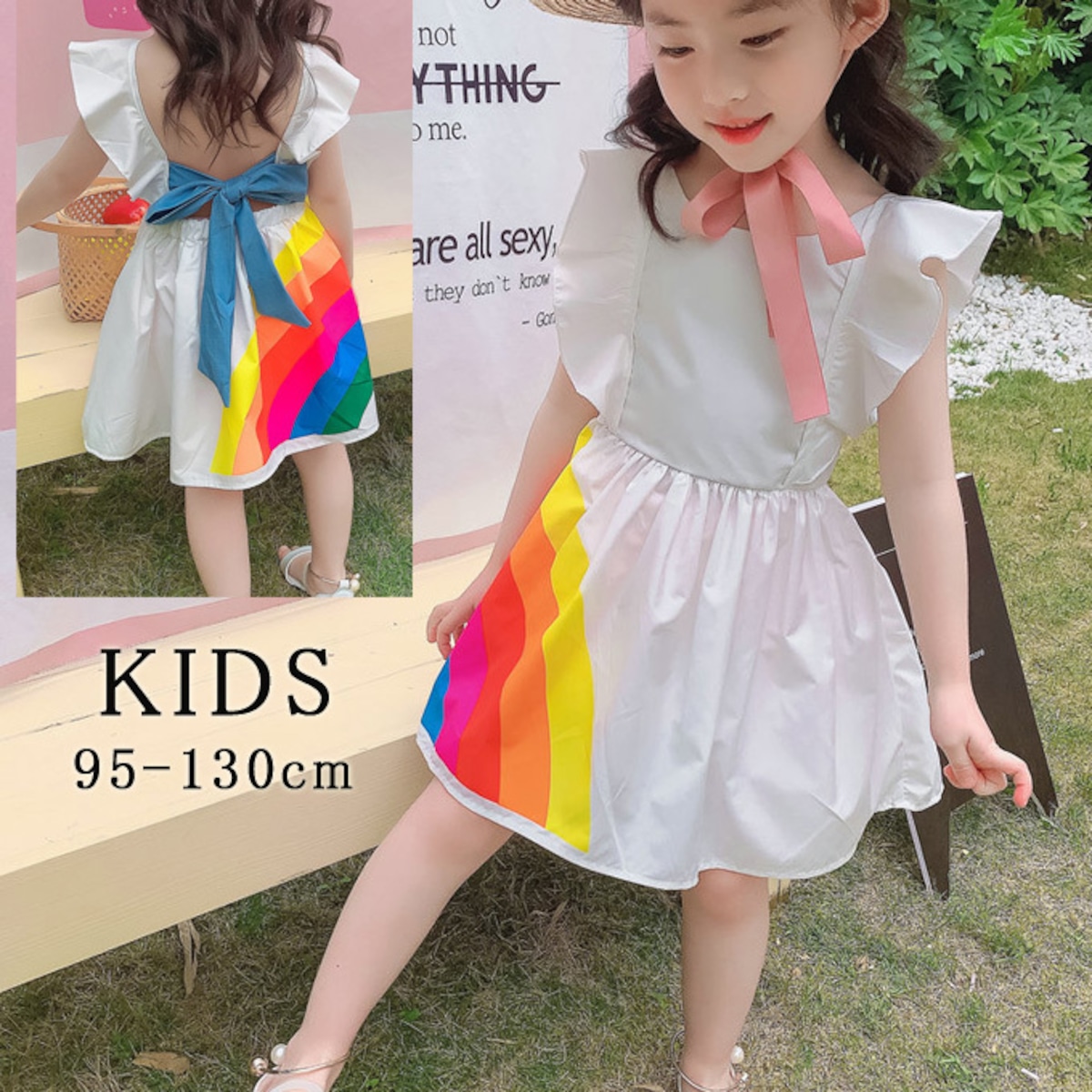 子供服 ワンピース 女の子 キッズ 子供ドレス クルーネック ミディアム 
