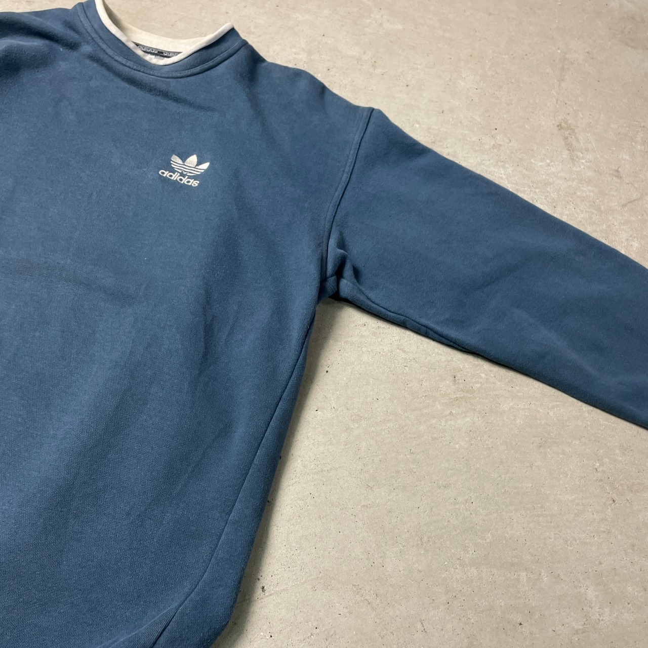 90年代 adidas アディダス トレフォイルロゴ刺繍 モックネック 
