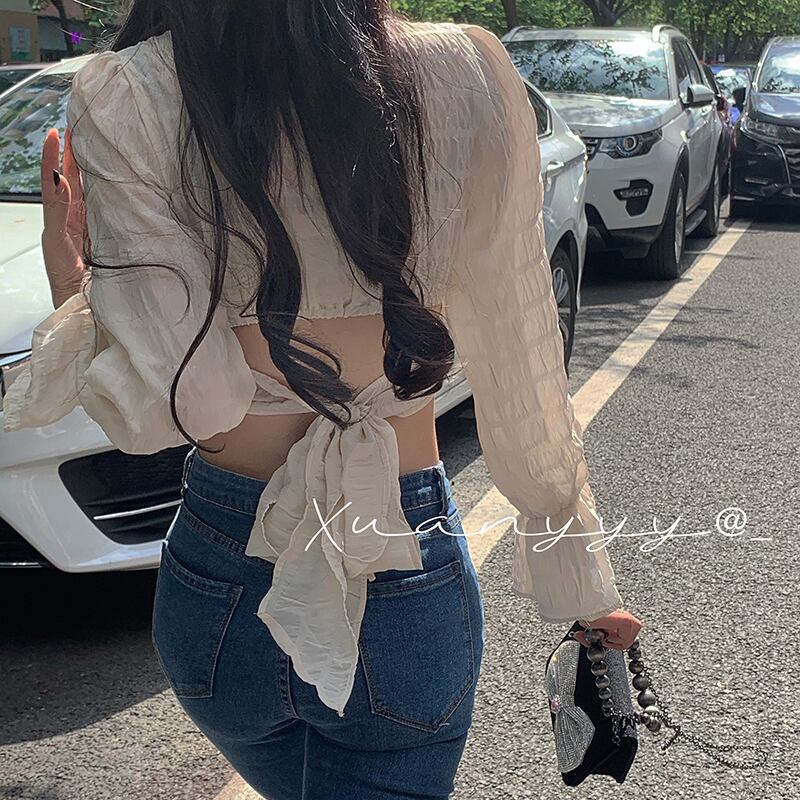 サマーホルターリボンショートトップス スタイルシャツ レディース ロング 大人ガーリー スウィート キュート カジュアル 夏物 ドラファッションホール9719432136