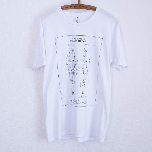 Tシャツ: 「Blueprint of a ball-jointed doll」白