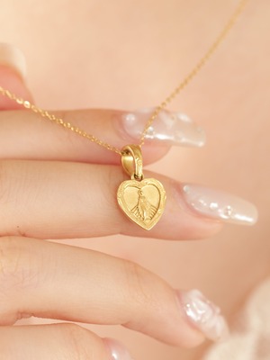 316L hawaiian heart medai necklace  #n26