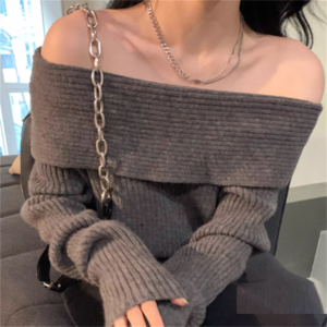 【送料無料】 トップス セーター 萌え袖 袖あり 長袖 プルオーバー オフショルダー ニット 厚手生地 あったか かわいい 大人可愛い 大人女子 こなれ感 シンプル カジュアル 大人 上品 おしゃれ お洒落 ラフ コンサバ 無地 冬 30代 40代 レディース 女性用 デート お出かけ お茶会 女子会 休日 授業参観 着回し プチプライス デイリーユース 普段使い オルチャン 韓国系 ファッション 定番アイテム 着痩せ   グレー 大人カラー モノトーン