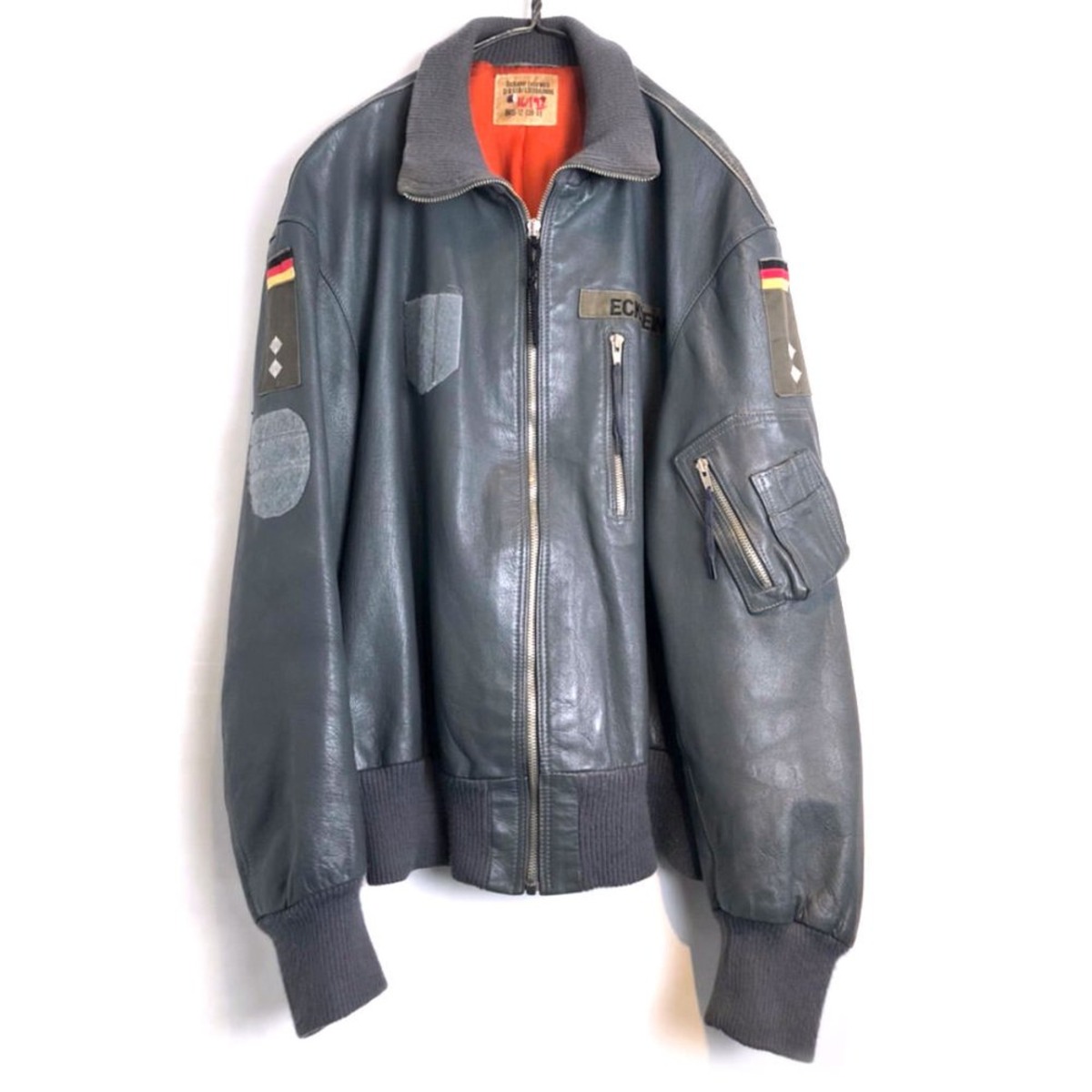 German Air Force] Vintage Leather Flight Jacket [1970s] Vintage