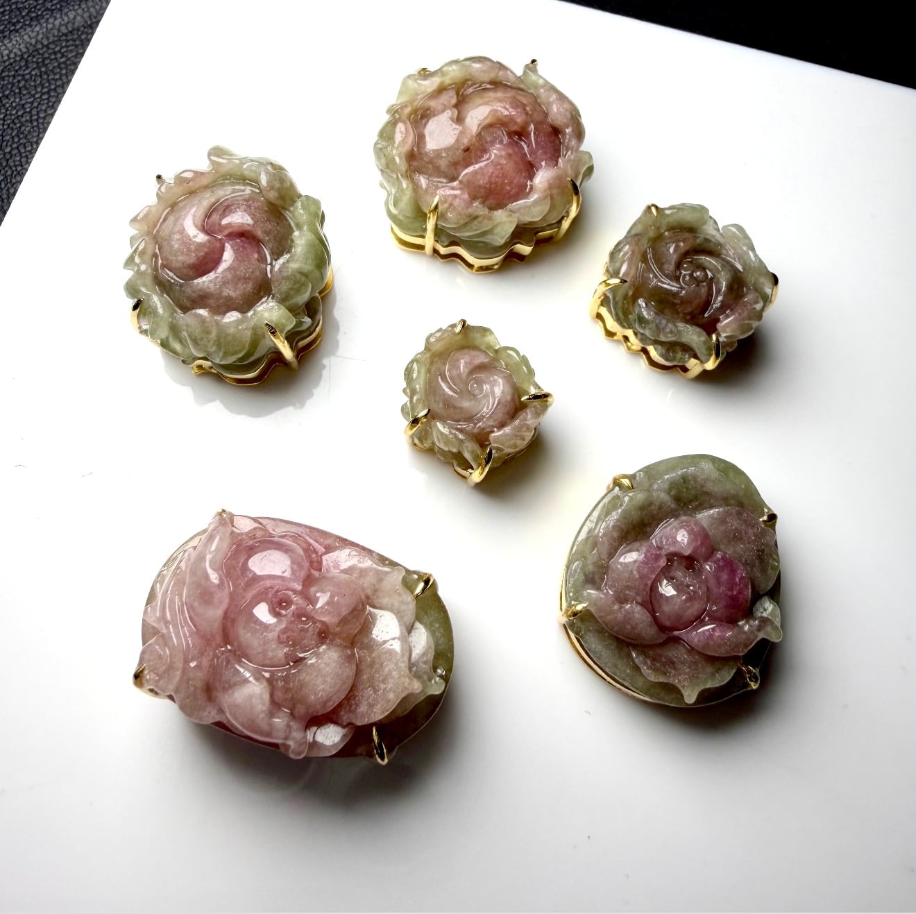 k様 11/9 アンティーク調 トルマリン お花 パーツ 1個