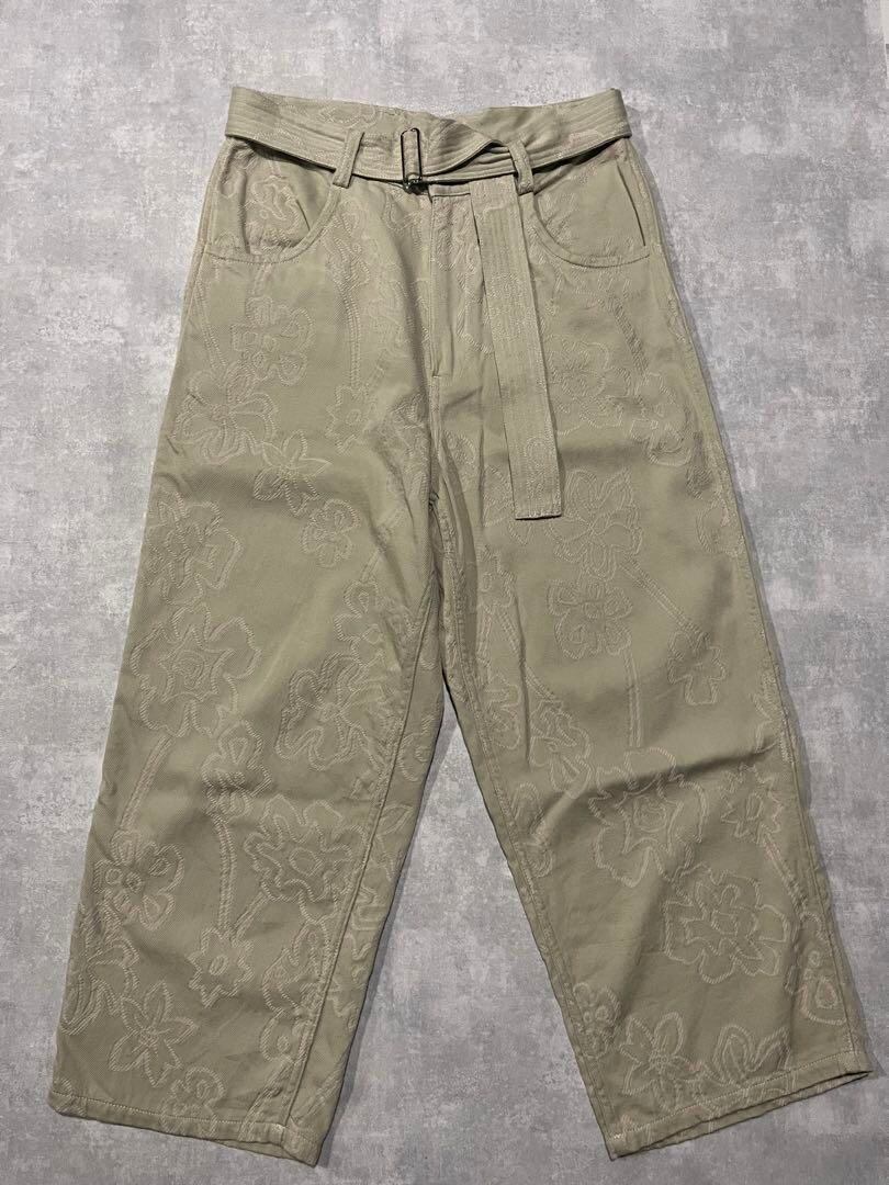 パンツ ORR Cotton Belted Pants uru 22aw COTTON JACQUARD BELTED PANTS | CHASE