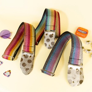 ノット・スリップ・ノット（NSN）ラメレインボーギターストラップ.(dot)｜Not Slip Not Lame Rainbow & Silver Dot Guitar Strap