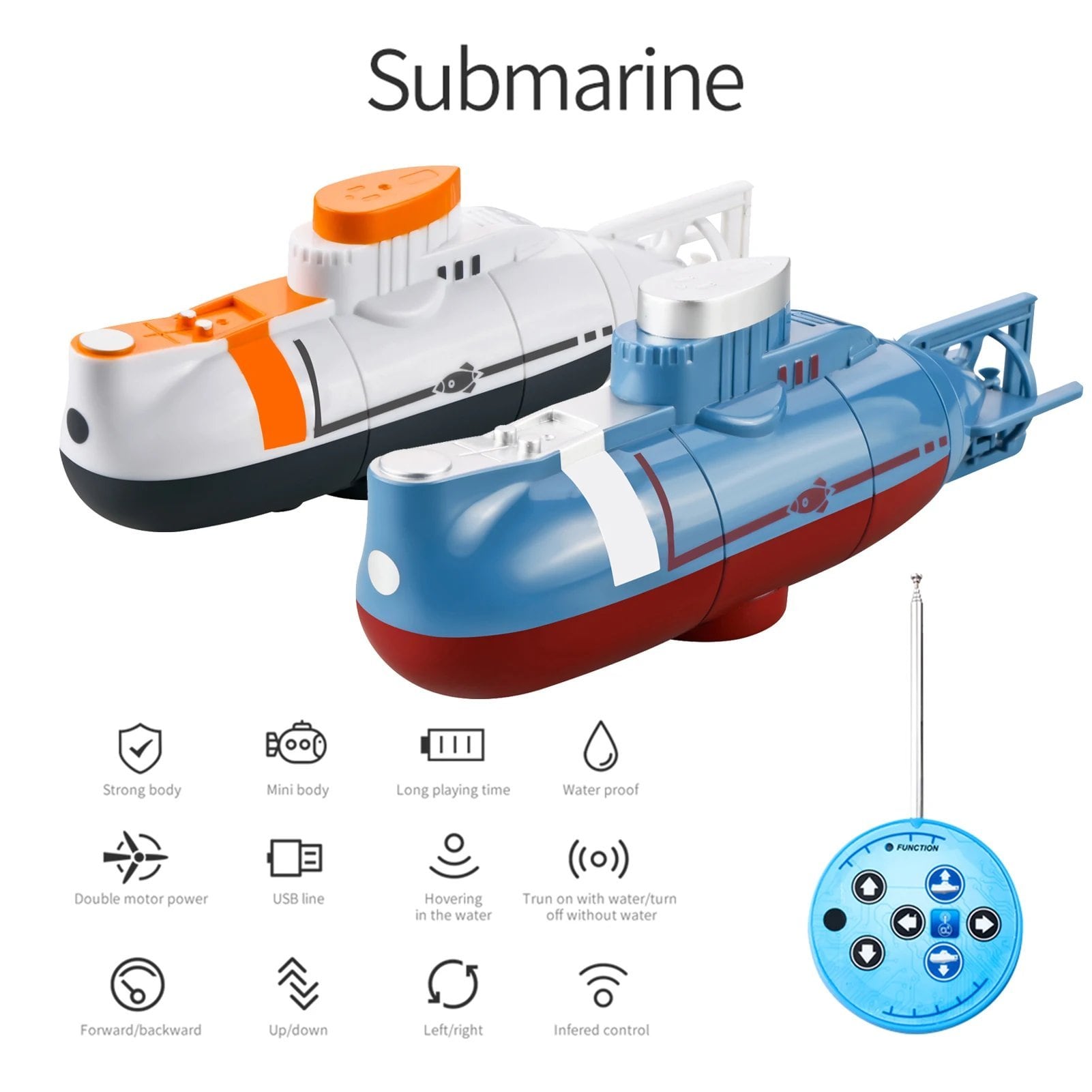 ミニ RC 潜水艦 0.1 メートル/スピード RC ボート防水ダイビング
