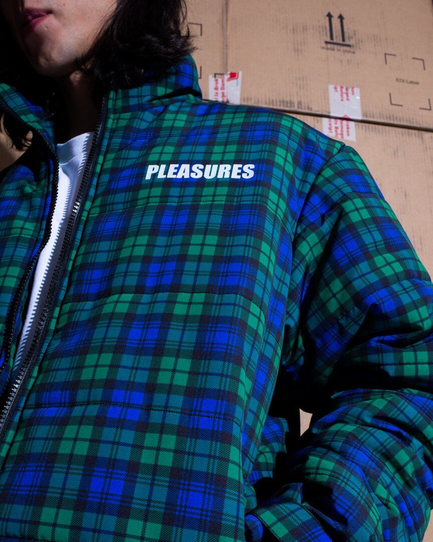 plaid puffer