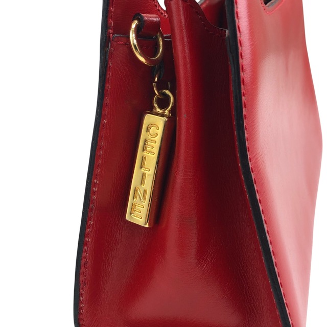 CELINE セリーヌ ショルダーバッグ レッド レザー 2way ミニバッグ vintage ヴィンテージ オールド 23vmug