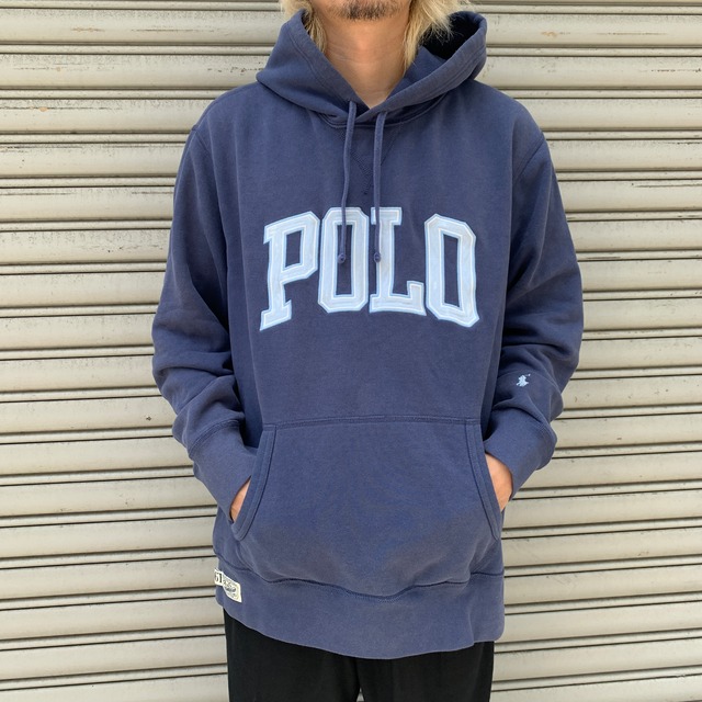 ラルフローレン POLOロゴスウェットパーカー ポニーマーク ネイビー XL