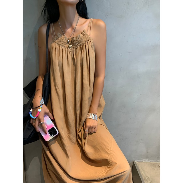 shirring camisole onepiece S1038