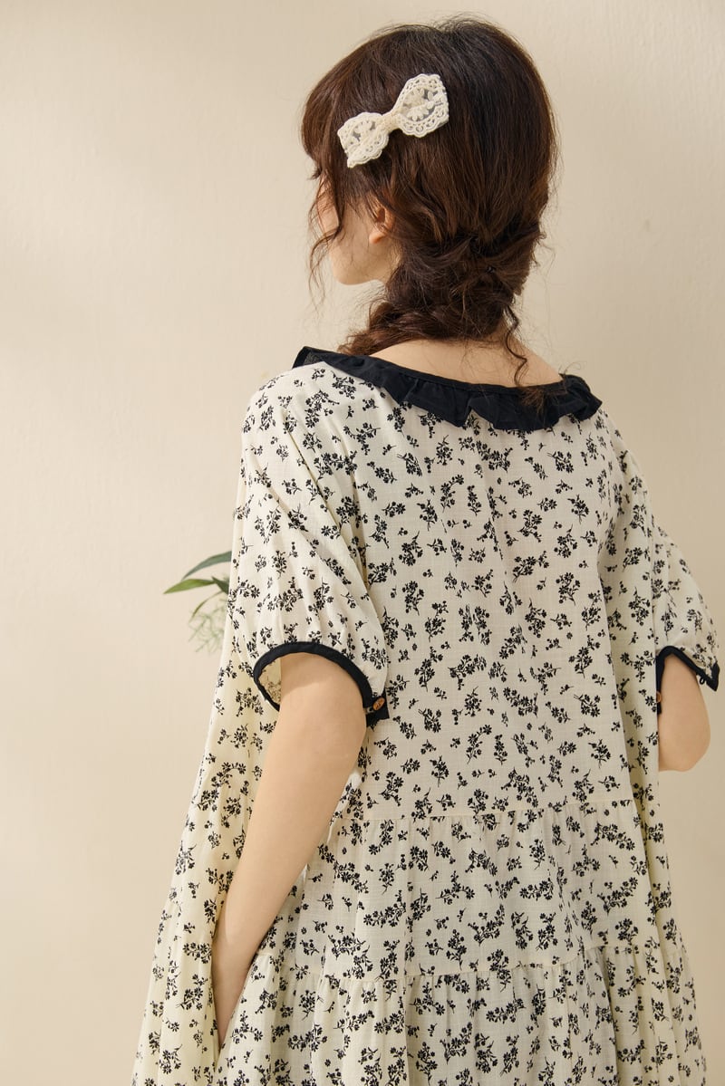花柄プリント 半袖ロングワンピース H 2col 260042 | Raglana