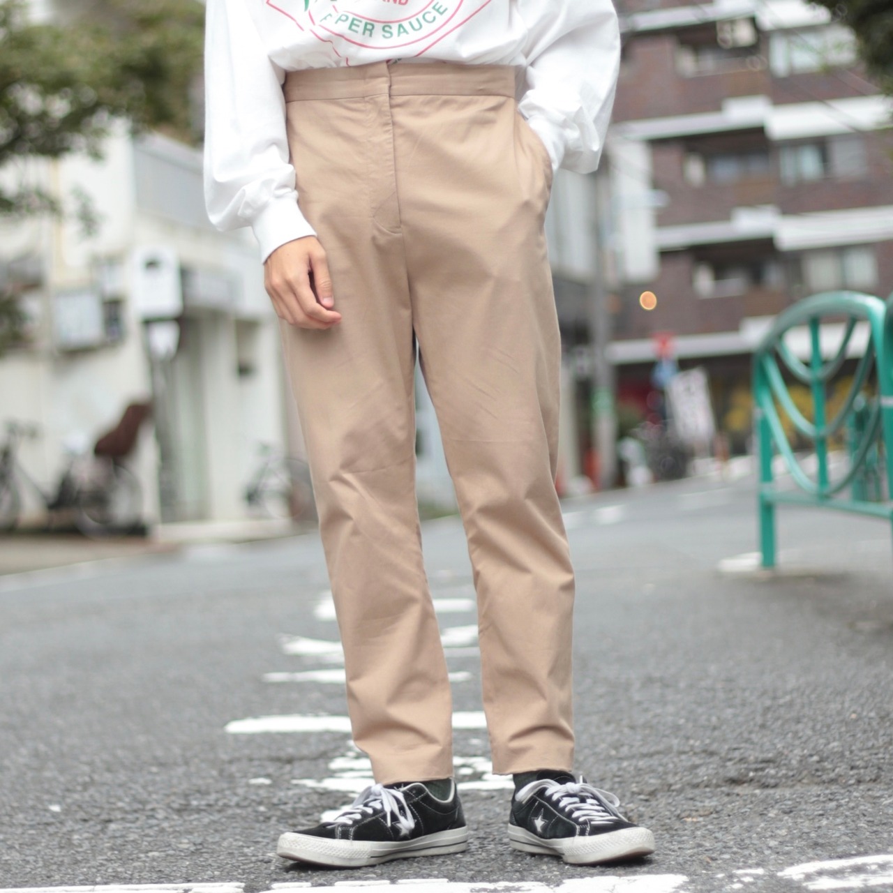 JILSANDER スリムテーパード ノータックコットンスラックス made in 