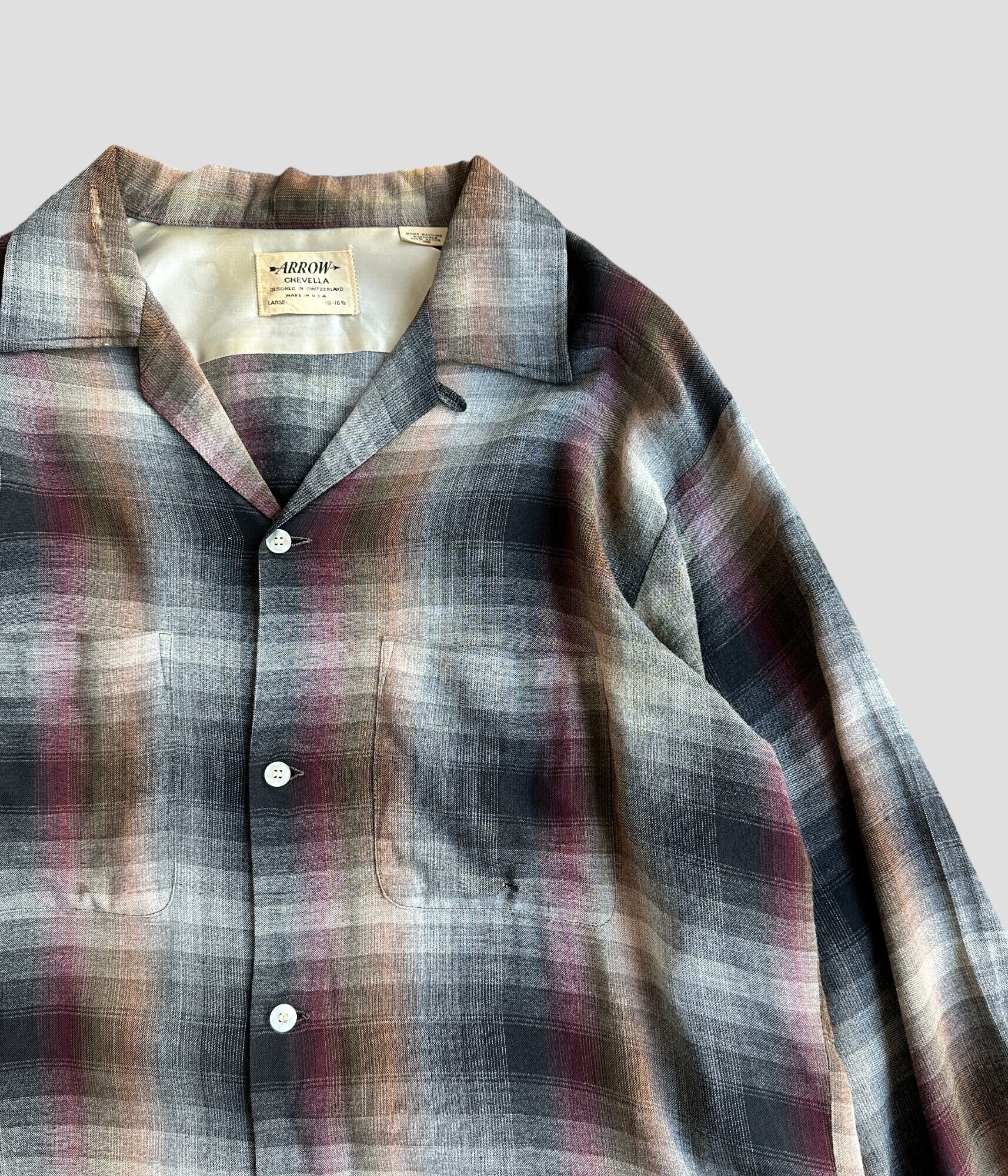 50-60s ARROW ombre check s/s shirts