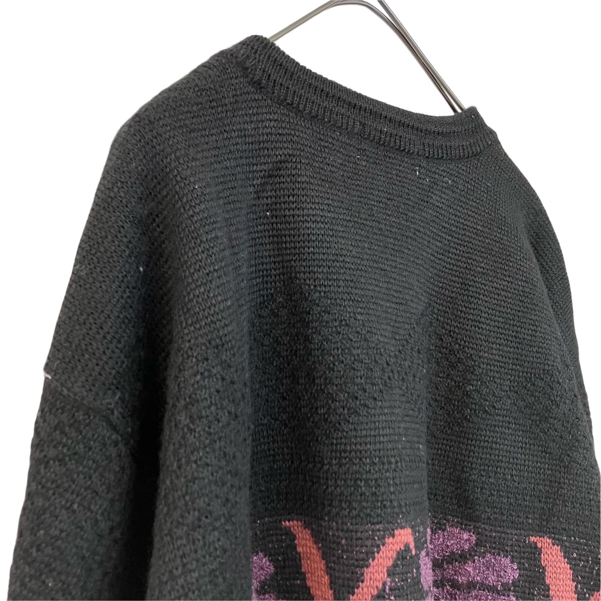 VINTAGE GRAND MONARCH Big Silhouette Flower Design Wool Knit VINTAGE GRAND MONARCH Big Silhouette Flower Design Wool Knit