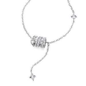 ペンダント おしゃれ キラキラ ダイヤモンド 筒型 シルバー ネックレス