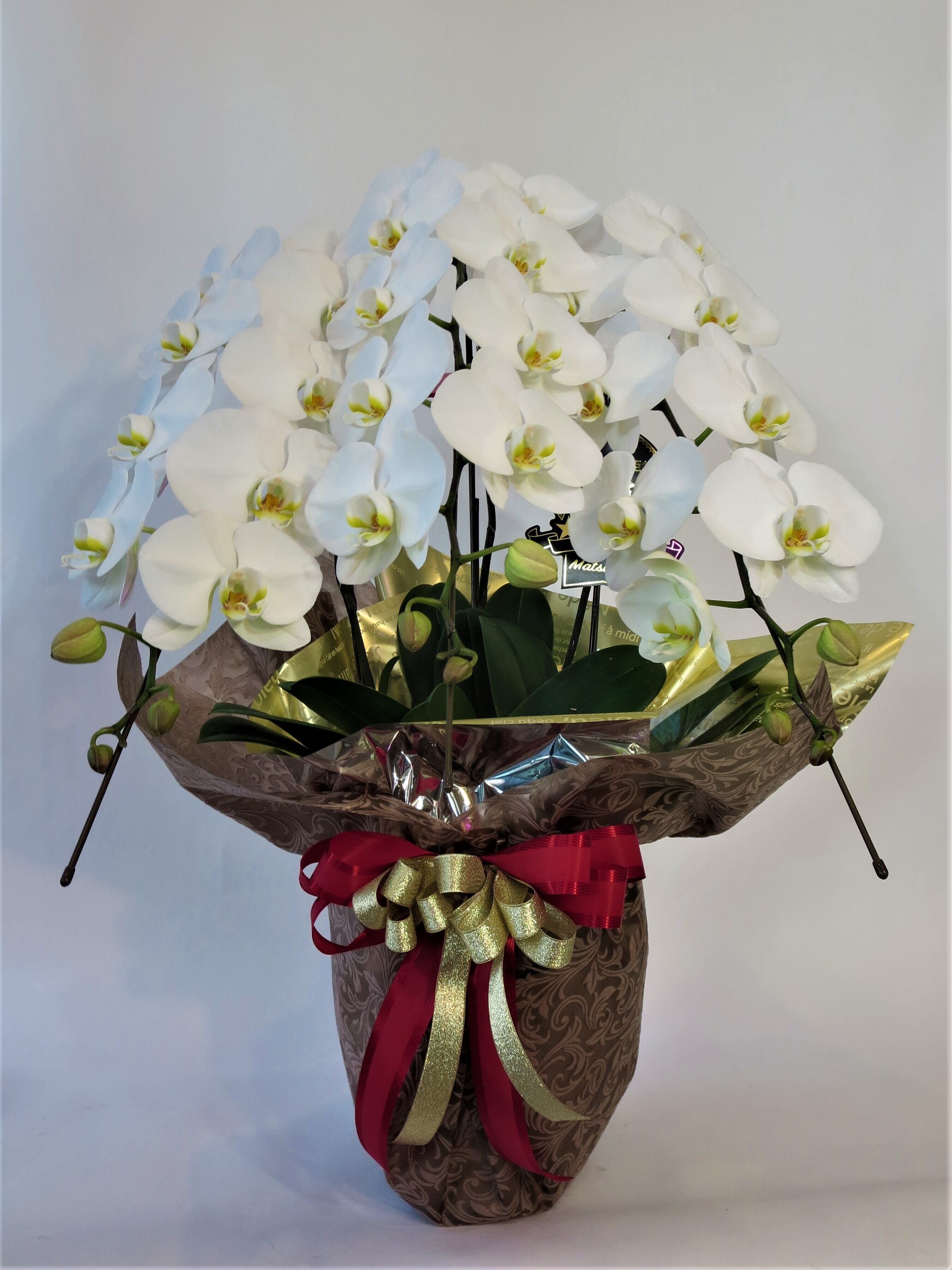 仏花　お供え花　初盆　造花　白百合　白胡蝶蘭アレンジ 仏花 お供え花 初盆 造花 白百合 白胡蝶蘭アレンジ 仏花 花束